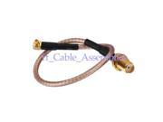 2pcs SMA female Jack bulkhead to MMCX male plug right angle pigtail cable RG316 15cm for wireless antenna