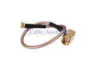 1pcs SMA male plug right angle to MMCX plug male right angle pigtail cable RG316 15cm for wireless