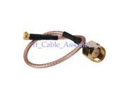 1pcs SMA plug male straight to MMCX plug male right angle pigtail cable RG316 15cm for 3G Wireless