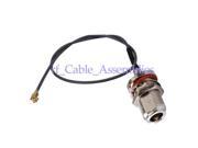 1pcs IPX u.fl to N Type jack female bulkhead O ring pigtail cable 1.37mm 20cm for Wireless