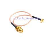 1pcs RP SMA Jack female male pin to MMCX plug male right angle pigtail cable RG316 for WIFI