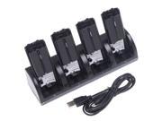 Remote Controller Charger Dock 4 x Battery for Nintendo Wii Black