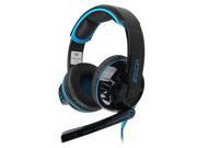 EACH G6000 Stereo Gaming Game PC Headphone Headset Headband Mic LED Black Blue