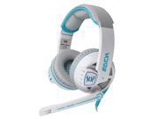 EACH G6000 Stereo Gaming Game PC Headphone Headset Headband Mic LED White Blue