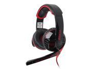 EACH G6000 Stereo Gaming Game PC Headphone Headset Headband Mic LED Black Red