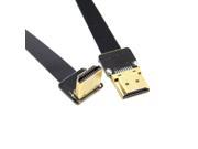 20cm FPV HDMI Male to Down Angled 90 Degree HDMI Male HDTV FPC Flat Cable