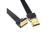 FPV HDMI Type A Male to Down Angled 90 Degree HDMI Male HDTV FPC Flat Cable 50cm