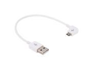 20cm Left Angled 90 Degree Micro USB to USB Data Charge Cable for Phone Tablet