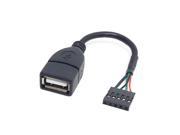 10cm USB 2.0 A Female Socket To Pitch 2.54mm 5pin Housing PCB Motherboard Cable