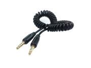 NEW Car Audio AUX Lin in 3.5mm male to 3.5mm male 4 Pos.stretch cable 50cm Black