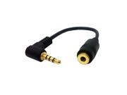 90 Degree Right Angled 3.5mm 4pole Audio Stereo Male to Female Extension Cable