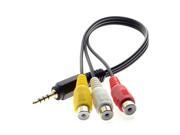 20cm 3.5mm 1 8 Male Stereo Car AUX to 3 RCA AV Female Cord Audio Video Cable