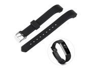 Foxnovo Silicone Band with Watch Buckle for Fitbit Alta Replacement Bands 5.5 - 7.8 Inch Wrist (Black)