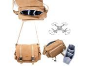DURAGADGET Tan-Brown Large Sized Canvas Carry Bag for JJRC H8C Drone / Quadcopter - With Multiple Pockets & Customizable Interior Compartment