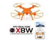 Syma X8W WiFi Real Time Video 2.4G 4ch 6 Axis Venture with 2MP Camera Big RC Quadcopter FPV - Orange Version ( Yellow )