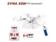 Blueskysea Syma X8W WiFi Real Time Video 2.4G 4ch 6 Axis Venture with 2MP Camera Big RC Helicopters Quadcopter FPV - White Version (Drone+Extra 1 Battery)
