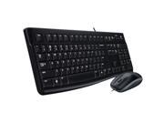 Logitech MK120 1000DPI Waterproof Wired USB Keyboard and Mouse Combo Black