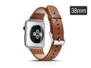Genuine Tabby Leather Strap Wrist Band Replacement Watch band for Apple Watch 38mm Brown