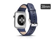Genuine Tabby Leather Strap Wrist Band Replacement Watch band for Apple Watch 38mm Blue