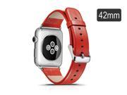 Genuine Tabby Leather Strap Wrist Band Replacement Watch band for Apple Watch 42mm Red