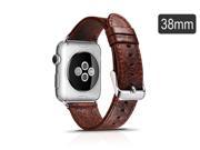Genuine Leather Strap Wrist Band Replacement Watch band for Apple Watch 38mm Coffee