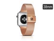 Metal Net Stainless Steel Bracelet With Stainless Steel Adapter for Apple Watch 38mm Rose Gold