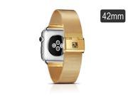 Metal Net Stainless Steel Bracelet With Stainless Steel Adapter for Apple Watch 42mm Gold