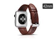 Genuine Leather Strap Wrist Band Replacement Watch band for Apple Watch 42mm Coffee