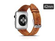 Genuine Leather Strap Wrist Band Replacement Watch band for Apple Watch 42mm Orange