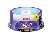 MAXELL Dvd r Discs 4.7gb 16x Spindle Silver 25 pack