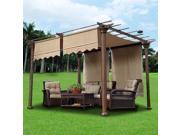 2 Pcs 15.5x4 Ft Canopy Cover Replacement with Valance for Pergola Structure