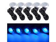 Set of 5 Deck Light Yard Garden Patio Stairs Landscape Outdoor Blue LED Pathway Kit
