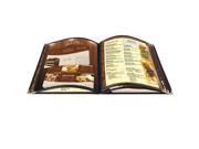 20 Menu Cover 10 View Double Stitch Black Trim 8 1 2 x11 Cafe Fold 5 Page Book