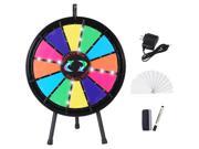 20 12 Slot Dry Erase Color Prize Wheel LED Light Floor Tripod Stand Trade Show