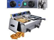 20L Commercial Deep Fryer w Timer and Drain Fast Food French Frys Electric