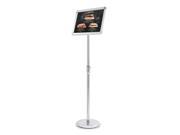 Display Vertical horizontal View Adjustable Pedestal Sign Holder Stand w Telescoping Post Easy Open Snap Frame
