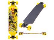 Complete Longboard Skateboard 41 x 9in. Cruiser Double Drop Down Canadian Maple Deck Yellow