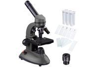 40X 1000X Student Biological Science Cordless Microscope Dual Light Glass Lens Slides Lab