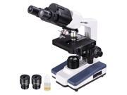 40X 2500X LED Lab Binocular Compound Science Microscope with Double Layer Mechanical Stage