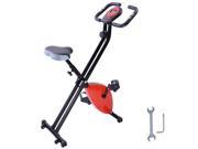 Indoor Folding Magnetic Upright Exercise Bike Gym Cycling LCD Display Cardio Stationary Red