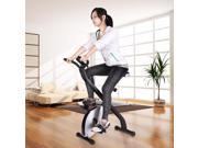 Fitness Folding Magnetic Upright Exercise Bike w LCD Display Indoor Cycle Silver