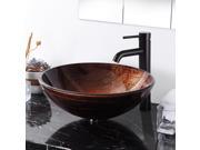 Round Bowl Tempered Glass Vessel Sink Bathroom Lavatory Pattern Basin