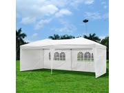 10x20 ft. EZ Pop Up Canopy Folding Gazebo Commercial Wedding Tent w 4 Side Walls White