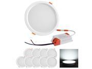 22W 6.7 In. LED Recessed Upgraded Round Ceiling Light Panel Cool White Pack of 10