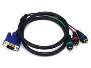 3ft VGA to 3 RCA Component Video Cable HD15 3 RCA