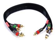 1.5ft 18AWG CL2 Premium 5 RCA Component Video Audio Coaxial Cable RG 6 U Black