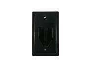 1 Gang Recessed Low Voltage Cable Wall Plate Black