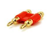 Dual High Quality Gold Plated Speaker Banana Plugs Red