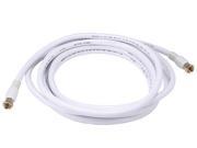 12ft RG6 18AWG 75Ohm Quad Shield CL2 Coaxial Cable with F Type Connector White