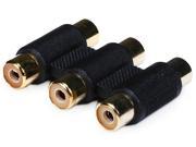 3 RCA Coupler for Component Video Cable Extension Single Color